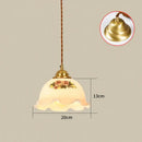 Vintage brass scalloped glass led pendant lamp bedroom lighting