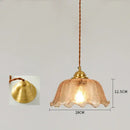 Vintage brass scalloped glass led pendant lamp bedroom lighting