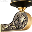Vintage brass sconce with clear textured glass – living room light