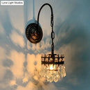 Vintage bronze crystal wall light living room fixture