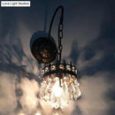 Vintage bronze crystal wall light living room fixture