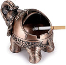 Vintage bronze elephant shaped windproof ashtray for office decor