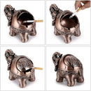 Vintage bronze elephant shaped windproof ashtray for office decor