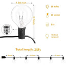 Vintage brown string lights – outdoor patio g40 edison glass lights