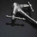 Vintage brushed nickel kitchen faucet with swivel spout