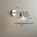 Vintage brushed nickel led wall light bedroom glass sconce