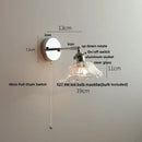 Vintage brushed nickel led wall light bedroom glass sconce