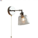 Vintage brushed nickel led wall light bedroom glass sconce