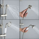 Vintage brushed nickel & white bathroom shower mixer faucet handshower