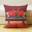 DecorBites™ Cartoon Dog Car Drive Pillow Cover 45x45cm Linen Sofa Home Decor