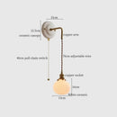 Vintage ceramic and brass wall sconce – bedroom adjustable led light