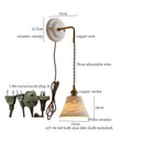Vintage ceramic and brass wall sconce – bedroom adjustable led light