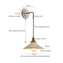 Vintage ceramic and brass wall sconce – bedroom adjustable led light
