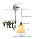 Vintage ceramic and brass wall sconce – bedroom adjustable led light