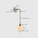 Vintage ceramic and brass wall sconce – bedroom adjustable led light