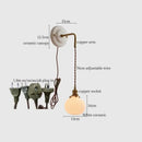Vintage ceramic and brass wall sconce – bedroom adjustable led light