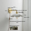Vintage ceramic copper led wall light for bedroom with ruffled shade