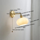 Vintage ceramic copper led wall light for bedroom with ruffled shade