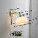 Vintage ceramic copper led wall light for bedroom with ruffled shade