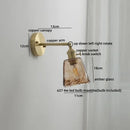 Vintage ceramic copper led wall light for bedroom with ruffled shade