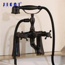 DecorBites™ Black Bathtub Faucet with Hand Shower Dual Handles Oil Rubbed Bronze