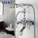 Vintage chrome brass bathroom faucet set with hand shower