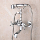Vintage chrome brass bathroom faucet set with hand shower