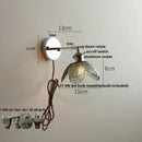 Vintage chrome clear glass wall sconce – bedroom pull chain light