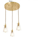 Vintage clear & red glass pendant light kitchen brass fixture