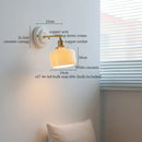 Vintage cream ribbed glass ceramic led wall lamp bedroom light