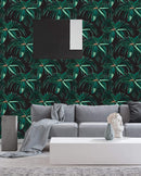 Vintage Dark Leaves Wallpaper