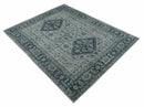 Vintage Style Distressed Traditional Hand Knotted Serapi Silver and Gray Multi Size Area Rug