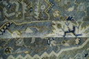 Vintage Style 8x10 Hand Knotted Heriz Serapi Gray, Beige and Blue Traditional Area Rug