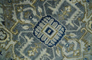 Vintage Style 8x10 Hand Knotted Heriz Serapi Gray, Beige and Blue Traditional Area Rug