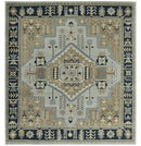 Vintage Distressed Hand Knotted Traditional Heriz Camel Custom Made wool Area Rug