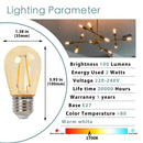 Vintage edison decorbites amber plastic bulbs 6-pack patio string light