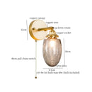 Vintage etched grey glass led wall lamp bedroom brass sconce