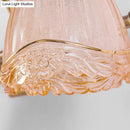 Vintage floral amber glass wall sconce bedroom gold sconce pair