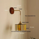 Vintage floral ceramic led wall light bedroom wood pull chain