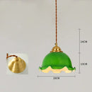 Vintage floral cracked glass pendant light living room set