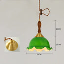 Vintage floral cracked glass pendant light living room set