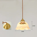 Vintage floral cracked glass pendant light living room set