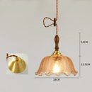 Vintage floral cracked glass pendant light living room set