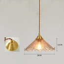 Vintage floral cracked glass pendant light living room set