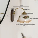 Vintage glass copper led wall lights for bedroom with wood backplate