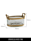 Vintage gold and carved glass snack plate dining room storage box