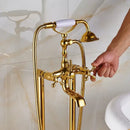 Vintage gold bath mixer tap with handshower bathroom faucet