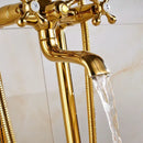 Vintage gold bath mixer tap with handshower bathroom faucet