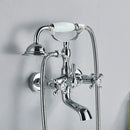Vintage gold & black bathtub faucet bathroom cross handle hand shower