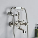 Vintage gold & black bathtub faucet bathroom cross handle hand shower